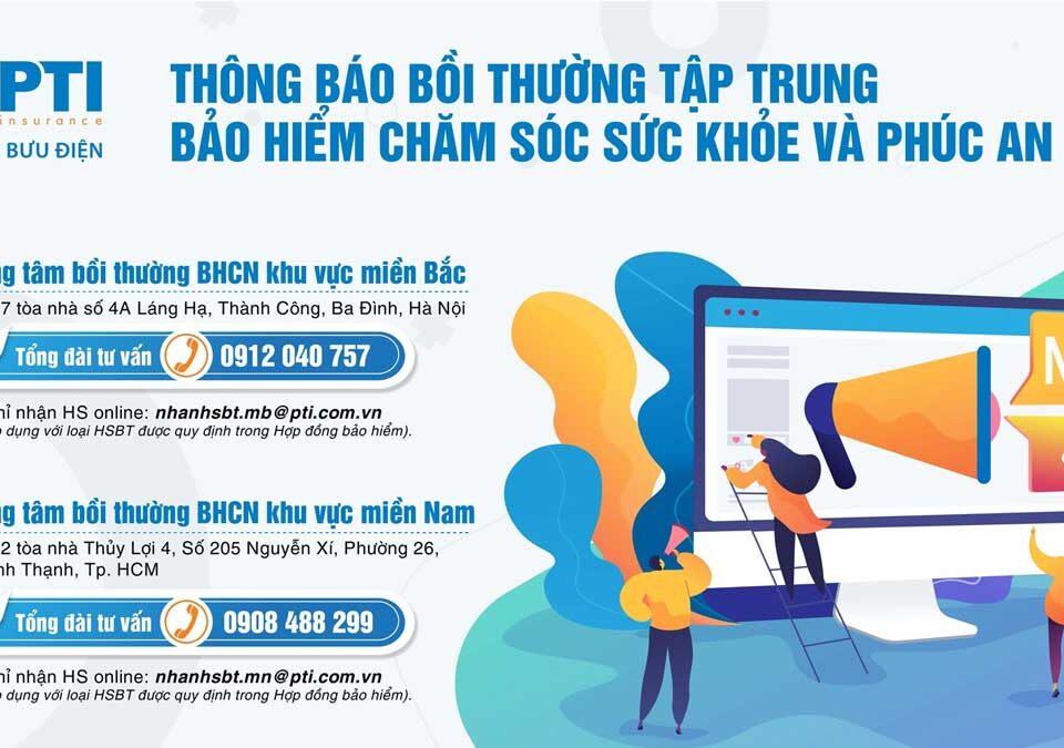 Thông báo bồi thường tập trung bảo hiểm Chăm sóc sức khỏe và Phúc An Sinh